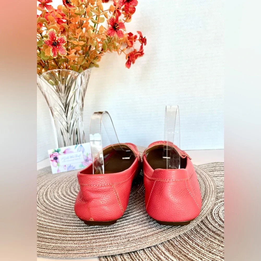 NEW CALVIN KLEIN Driving Loafers “Leta” Pebble Grain Leather Designer Logo - Picture 10 of 13